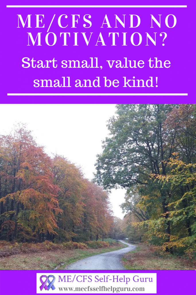 ME/CFS and No Motivation? Start small, value the small, be kind